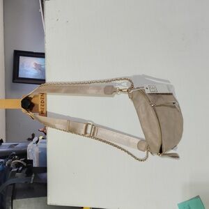 UE Taupe Crossbody Bag with Gold Accents